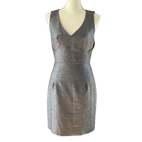Black Halo Vera Silver Gray Metallic Cutout Mini Dress 4 - Picture 3 of 12